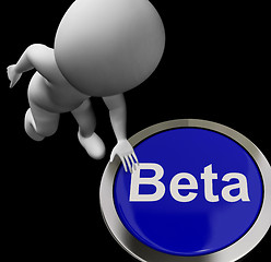 Image showing Beta Button Shows Software Testing And Development