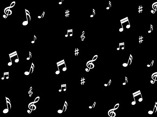 Image showing Musical Notes Background Means Melodies Sounds And Notes