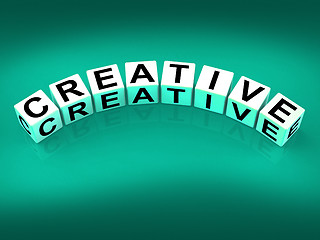 Image showing Creative Blocks Mean Innovative Inventive and Imaginative