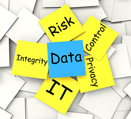 Image showing Data Post-It Note Shows Information Privacy And Integrity