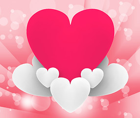 Image showing Heart On Heart Clouds Shows Romantic Dream Or Peaceful Relations