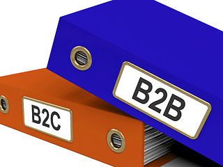 Image showing B2B And B2C Folders Mean Company Partnerships Or Customer Relati