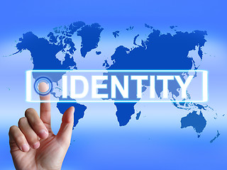 Image showing Identity Map Represents Worldwide or International Identificatio