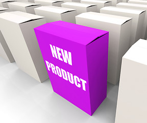 Image showing New Product Box Indicates Newness and Advertisement