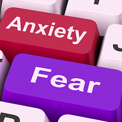 Image showing Anxiety Fear Keys Means Anxious And Afraid