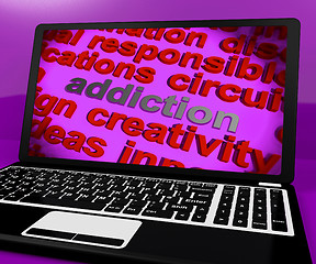 Image showing Addiction Screen Means Obsession Enslavement Or Dependence