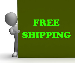 Image showing Free Shipping Sign Means Shipping Charges Included