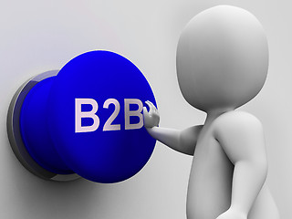 Image showing B2B Button Shows Corporate Partnership And Relations