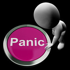 Image showing Panic Button Shows Alarm Distress And Crisis