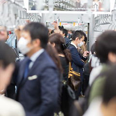 Image showing Passengers traveling by Tokyo metro.