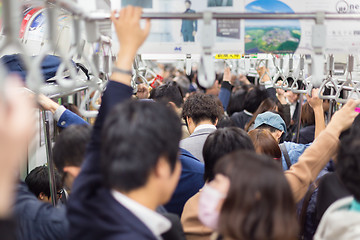 Image showing Passengers traveling by Tokyo metro.