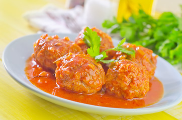 Image showing meat ball with tomato sauce