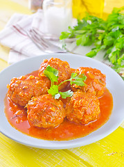 Image showing meat ball with tomato sauce