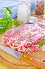 Image showing raw meat with spice