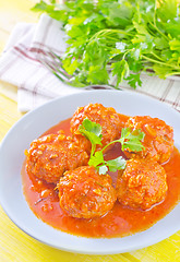 Image showing meat ball with tomato sauce