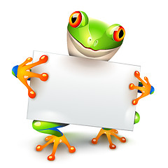 Image showing Little tree frog message