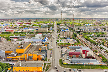 Image showing Permyakova street with TV tower. Tyumen. Russia