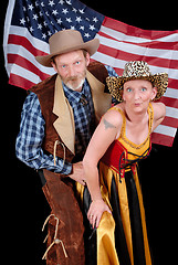 Image showing Traditional Western cowboy couple