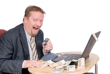 Image showing Laughing stock exchange trader