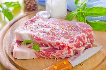 Image showing raw meat with spice