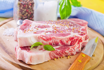 Image showing raw meat with spice