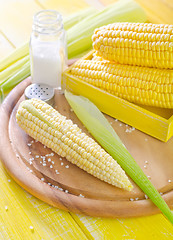 Image showing boiled corn with salt