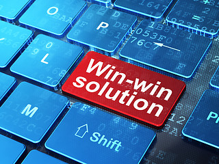 Image showing Business concept: Win-win Solution on computer keyboard background