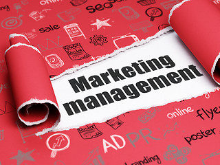 Image showing Marketing concept: black text Marketing Management under the piece of  torn paper