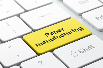 Image showing Industry concept: Paper Manufacturing on computer keyboard background