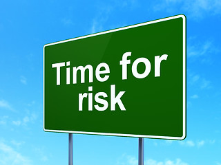 Image showing Time concept: Time For Risk on road sign background
