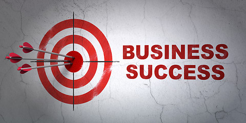 Image showing Business concept: target and Business Success on wall background