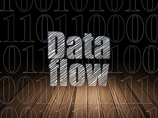 Image showing Information concept: Data Flow in grunge dark room