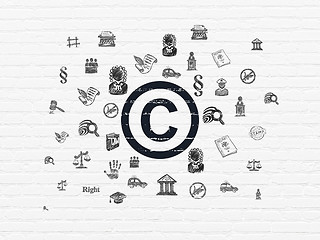 Image showing Law concept: Copyright on wall background