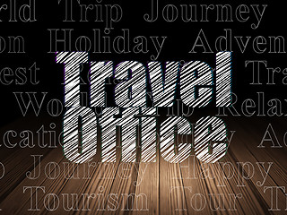 Image showing Travel concept: Travel Office in grunge dark room