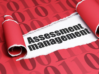 Image showing Finance concept: black text Assessment Management under the piece of  torn paper