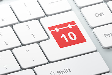 Image showing Timeline concept: Calendar on computer keyboard background