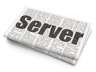 Image showing Web development concept: Server on Newspaper background