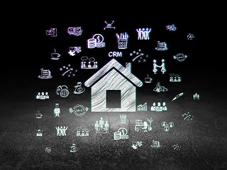 Image showing Finance concept: Home in grunge dark room