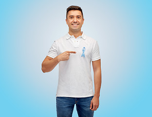 Image showing smiling man with prostate cancer awareness ribbon