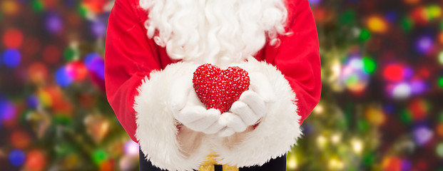 Image showing close up of santa claus with heart shape