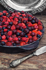 Image showing Jelly with fresh berries