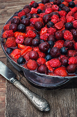 Image showing Jelly with fresh berries