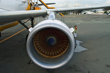 Image showing Airplane jet engine.