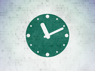 Image showing Time concept: Clock on Digital Paper background