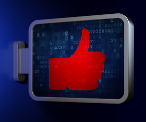 Image showing Social network concept: Thumb Up on billboard background