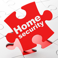 Image showing Privacy concept: Home Security on puzzle background