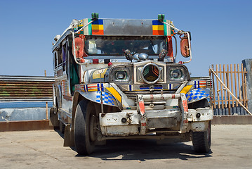 Image showing Battered Filipino jeepney (bus).