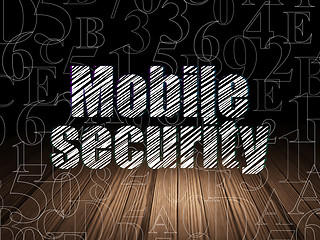 Image showing Protection concept: Mobile Security in grunge dark room