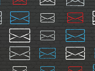 Image showing Business concept: Email icons on wall background