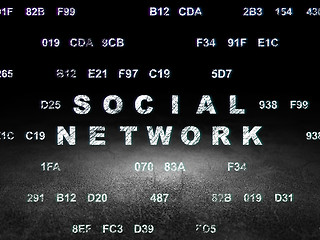 Image showing Social network concept: Social Network in grunge dark room